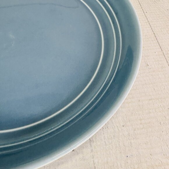 Threshold Target WESTFIELD Aqua Blue Embossed Rings Coupe Dinner Plates Set of 2 - Picture 9 of 11